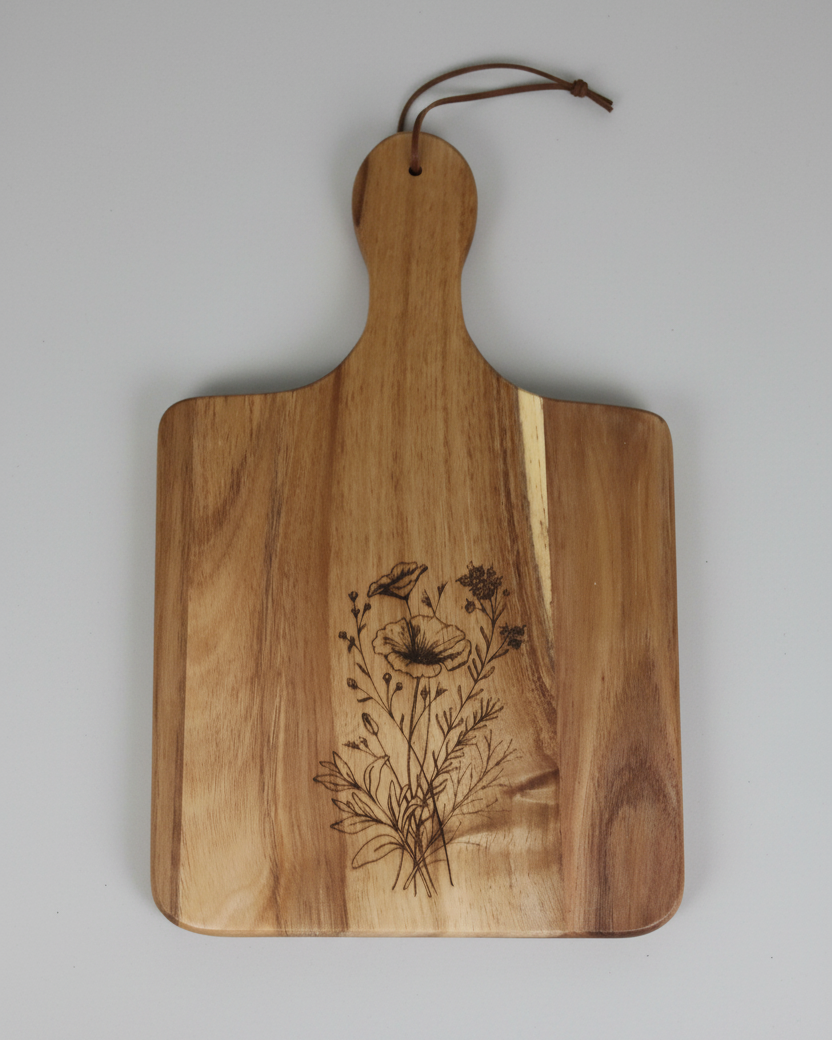 Wood Charcuterie Board Wildflower Wide