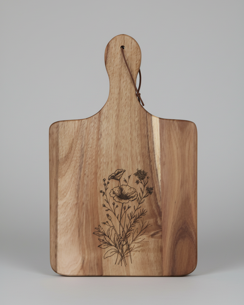 Wood Charcuterie Board Wildflower Wide