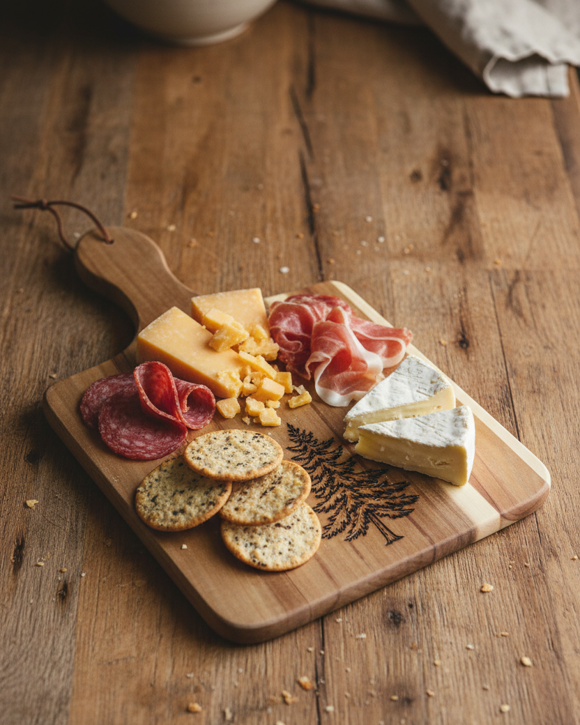 Wood Charcuterie Board Spruce Tree Wide