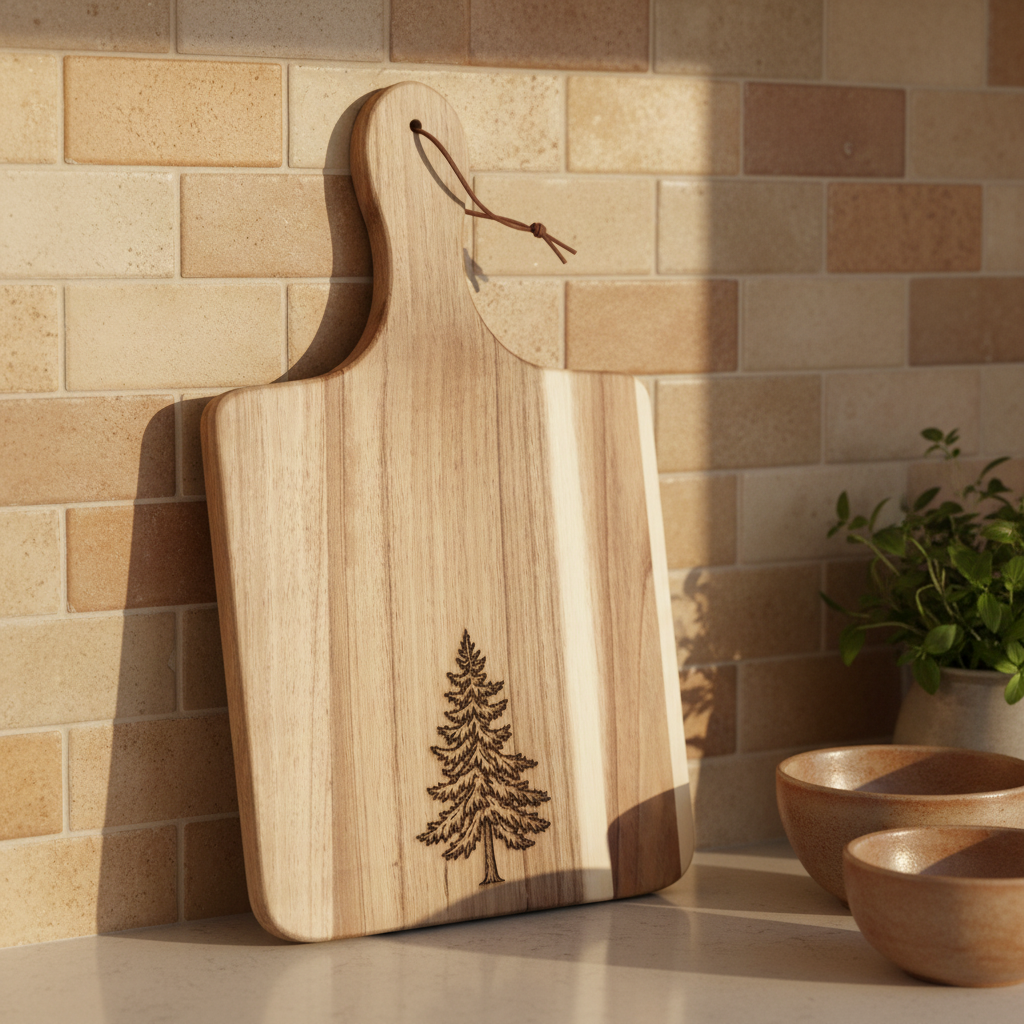 Wood Charcuterie Board Spruce Tree Wide
