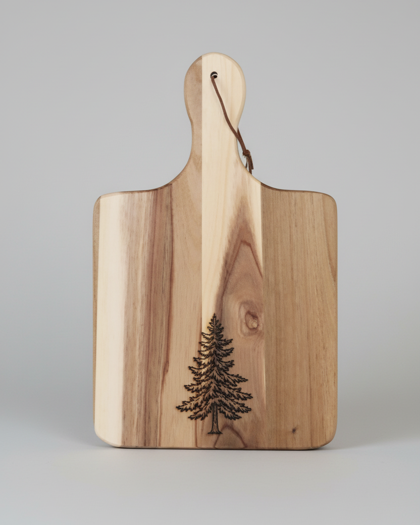Wood Charcuterie Board Spruce Tree Wide