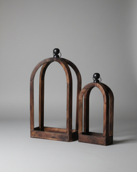 Dark Wood Narrow Rectangular Bottom Lantern