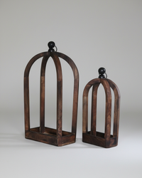 Dark Wood Narrow Rectangular Bottom Lantern