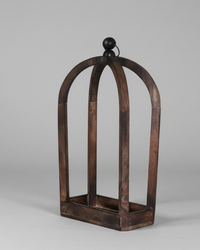 Dark Wood Narrow Rectangular Bottom Lantern