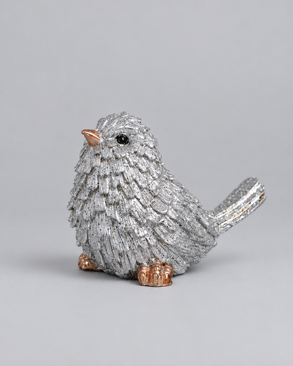 Silver Glitter Resin Bird
