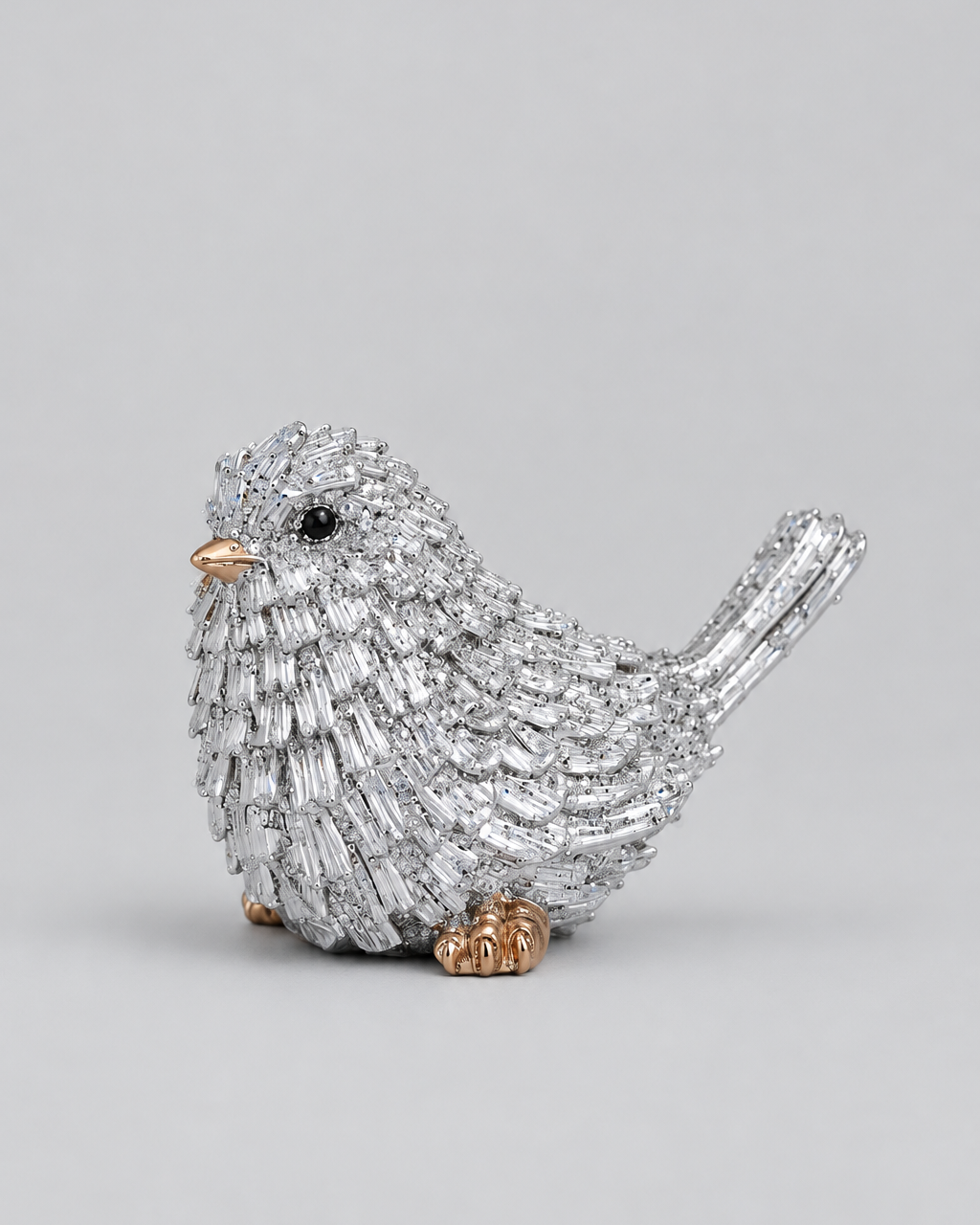Silver Glitter Resin Bird