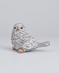 Silver Glitter Resin Bird