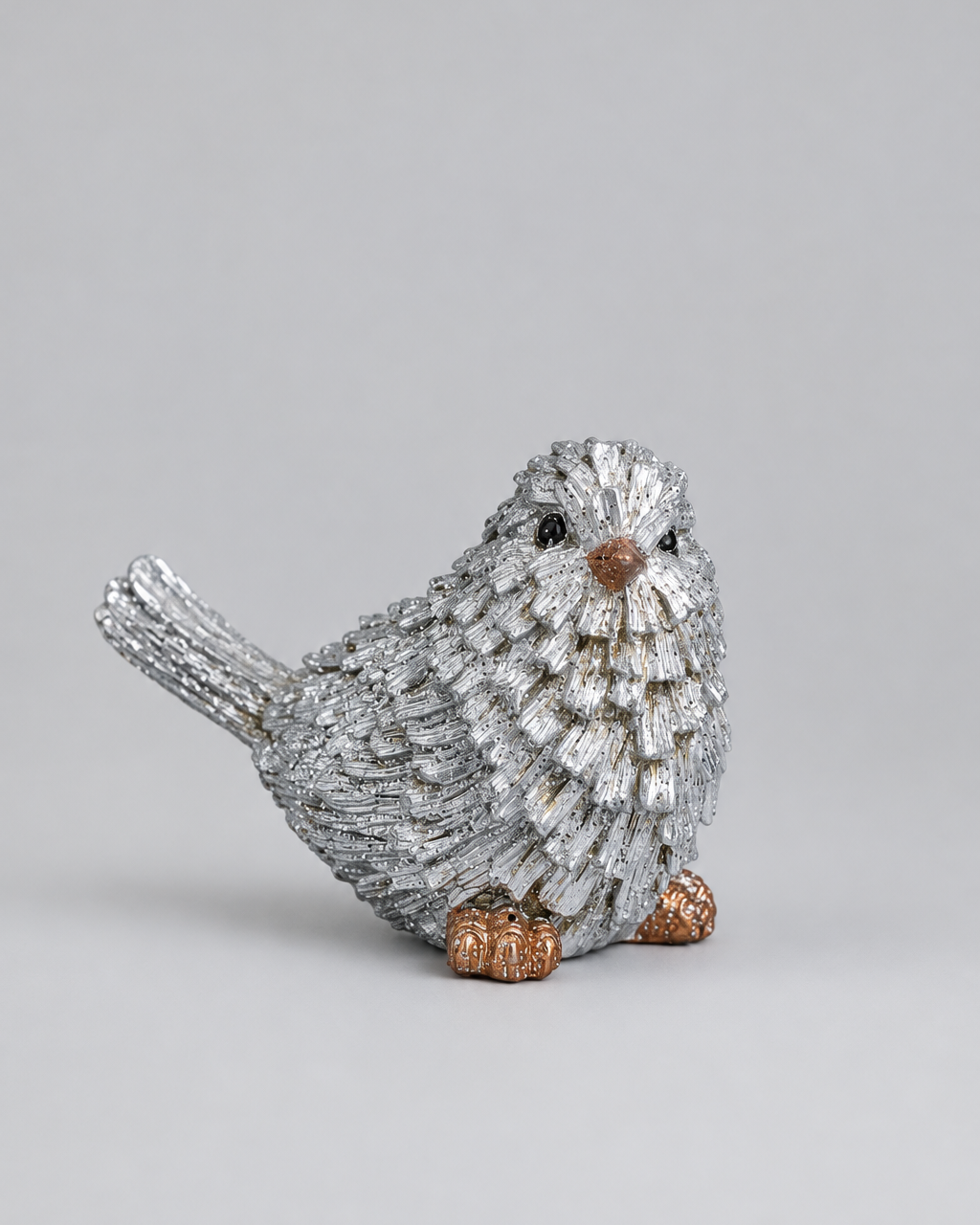 Silver Glitter Resin Bird