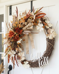Hello Fall Maple and Mum Wreath 32”H