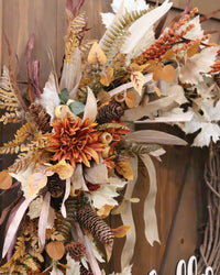 Hello Fall Maple and Mum Wreath 32”H
