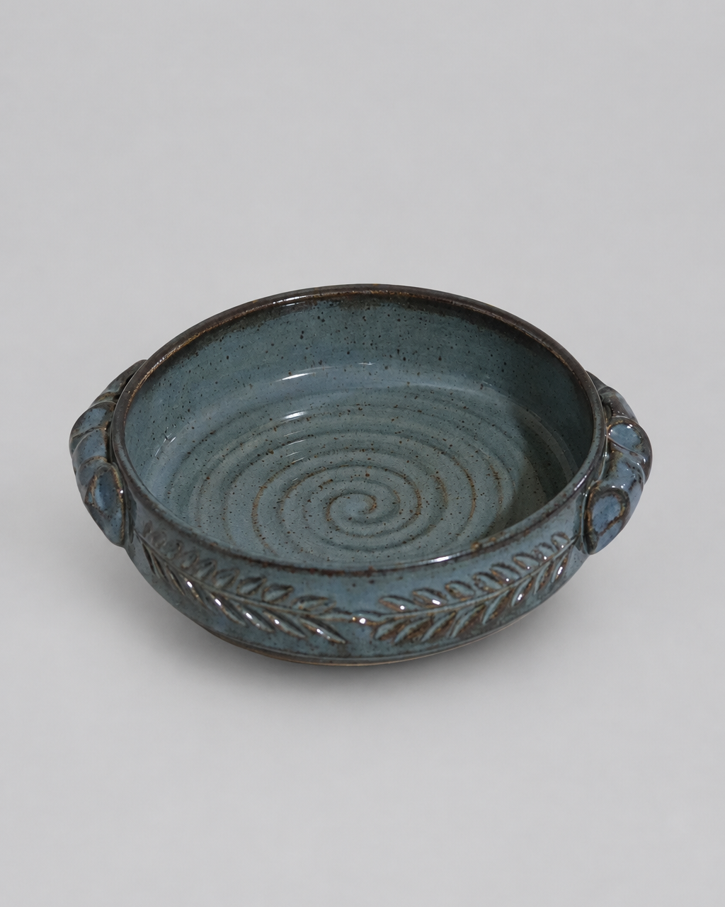 Wheat Design Brie Baker Platter Denim Blue