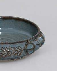 Wheat Design Brie Baker Platter Denim Blue
