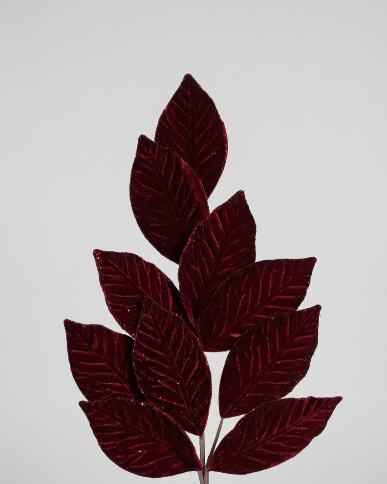 Red Velvet Leaf Stem 29"