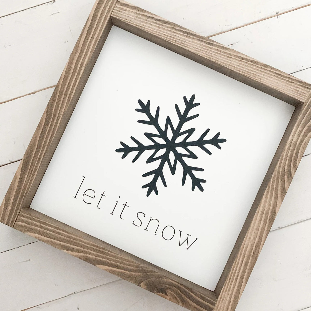 Let It Snow Sign Wood Square