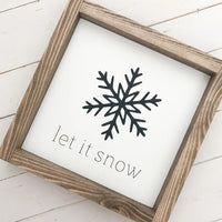 Let It Snow Sign Wood Square