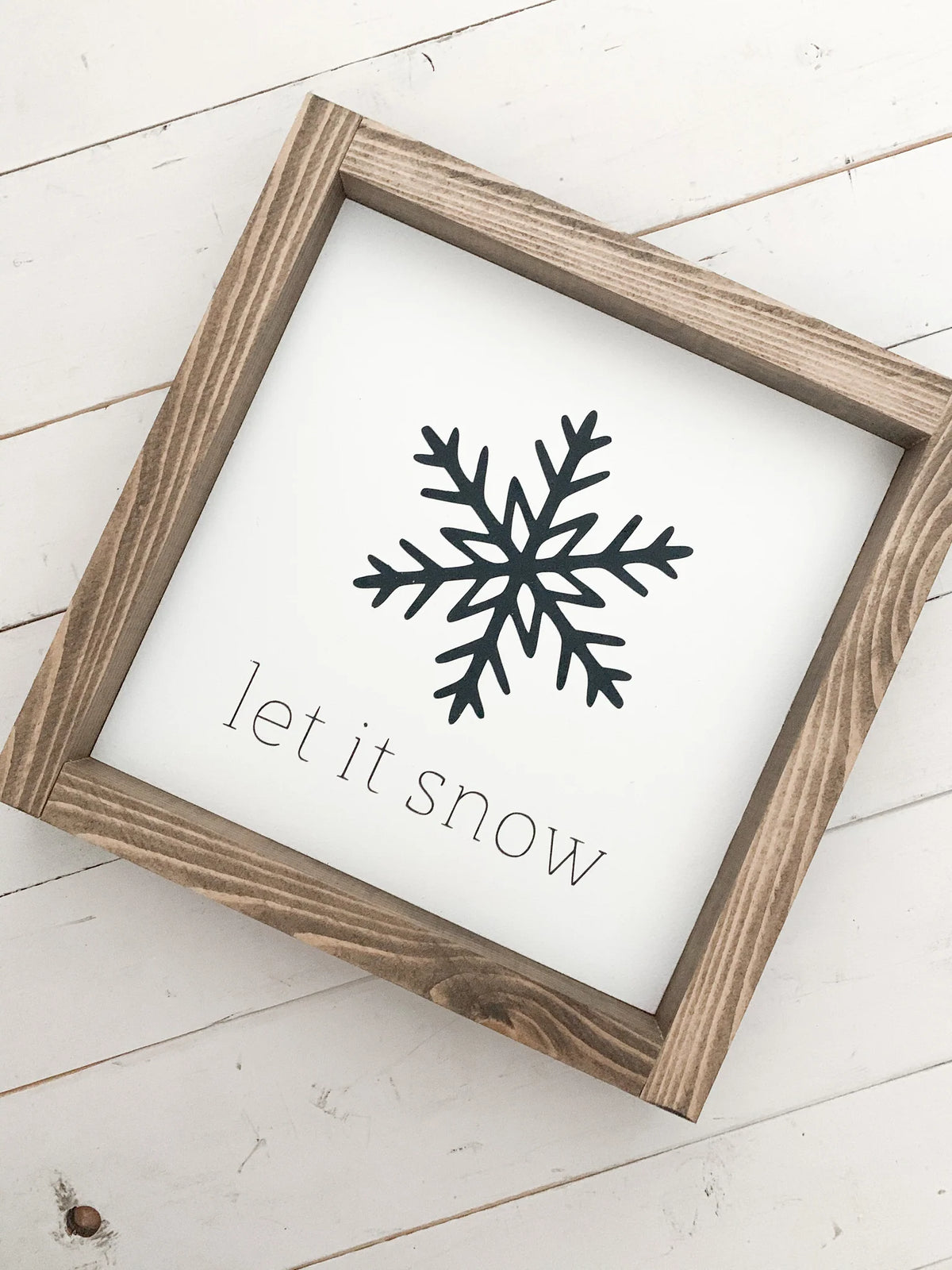 Let It Snow Sign Wood Square