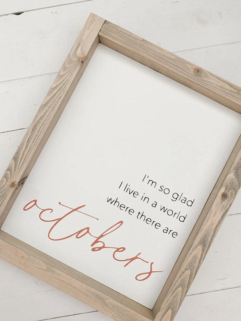 October Wood Sign