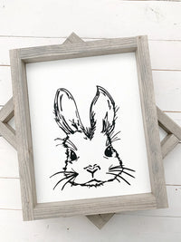 Bunny Face Wood Sign