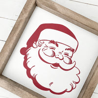 Santa Wood Sign Wood Red