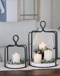 Wood and Iron Round Open Lantern