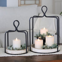 Wood and Iron Round Open Lantern