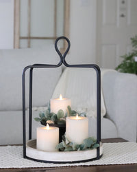 Wood and Iron Round Open Lantern