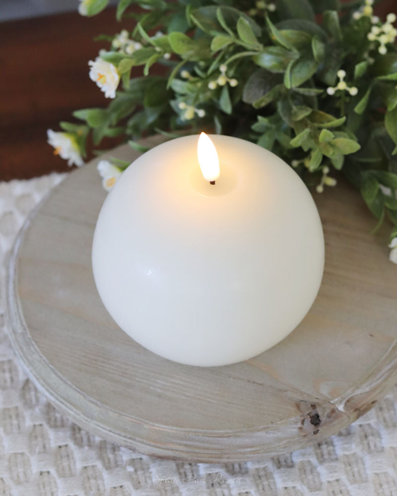 Luxlite Ivory Sand Ball LED Candle