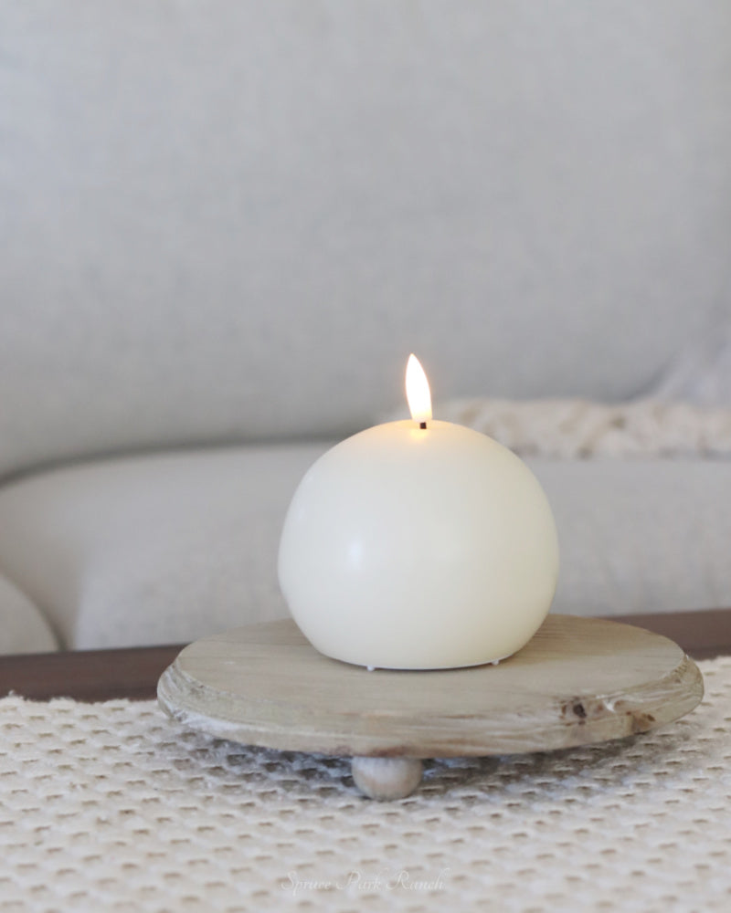 Luxlite Ivory Sand Ball LED Candle