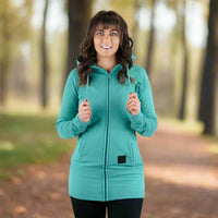 Kora Long Zipup Hoodie Spearmint