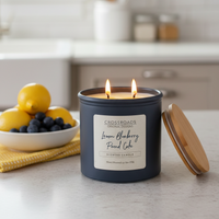 Crossroads Lemon Blueberry Poundcake Coloured Glass Jar Candle 14oz
