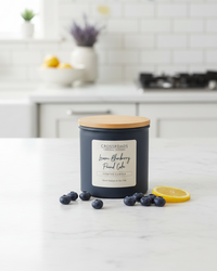 Crossroads Lemon Blueberry Poundcake Coloured Glass Jar Candle 14oz