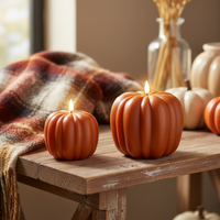 Orange Pumpkin LED Candle