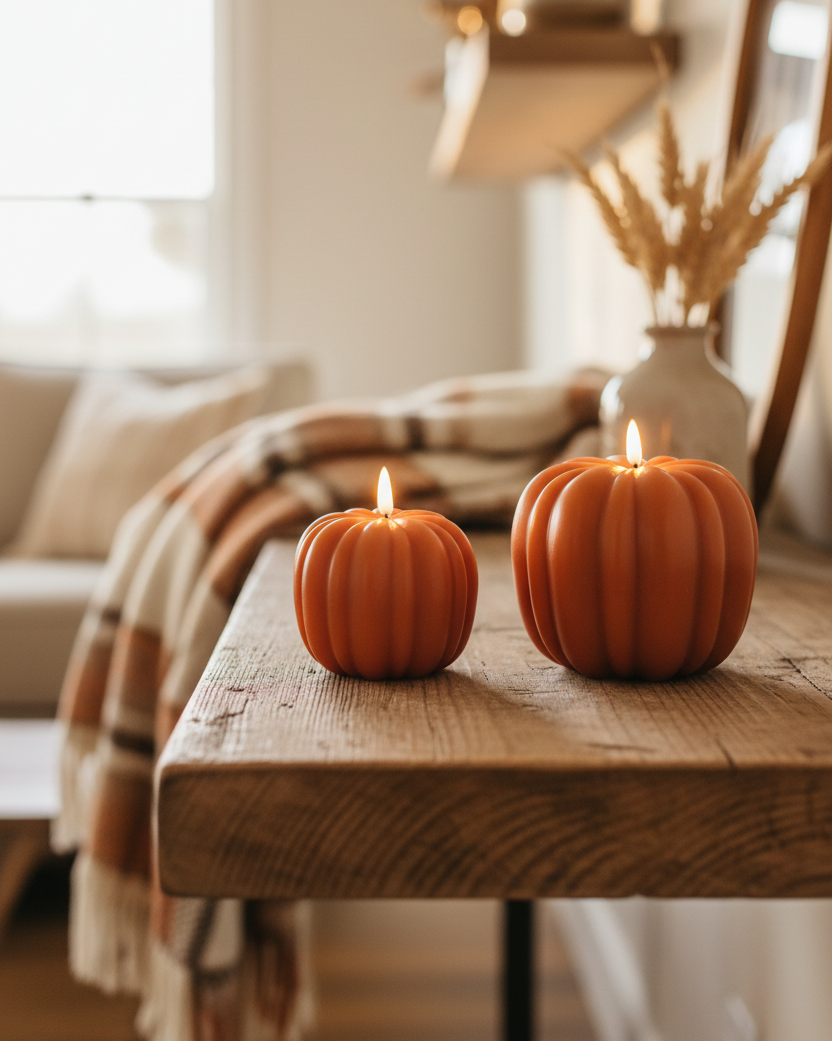 Orange Pumpkin LED Candle