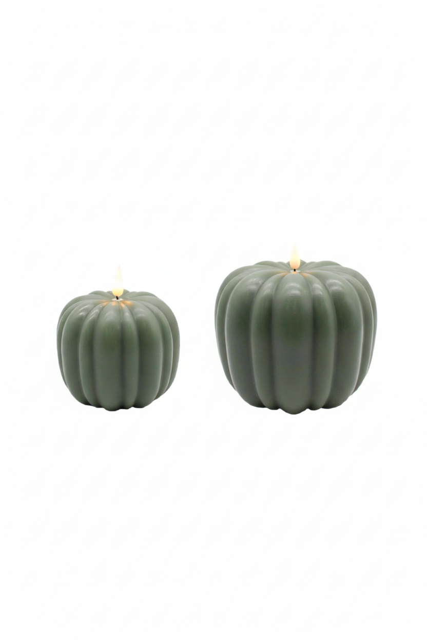 Green Pumpkin LED Candle