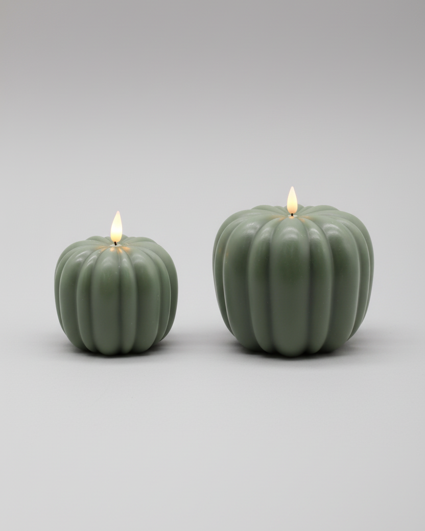 Green Pumpkin LED Candle