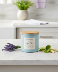 Crossroads Lemongrass & Lavender Coloured Glass Jar Candle 14oz