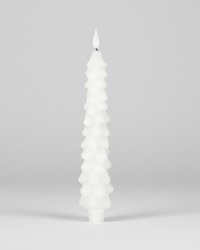 White LED Glitter Christmas Tree Taper Candle