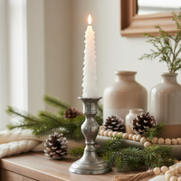 White LED Glitter Christmas Tree Taper Candle