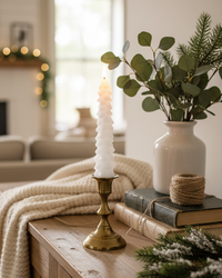 White LED Glitter Christmas Tree Taper Candle