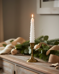 White LED Glitter Christmas Tree Taper Candle