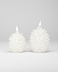 White Pinecone LED Candle