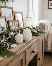 White Pinecone LED Candle