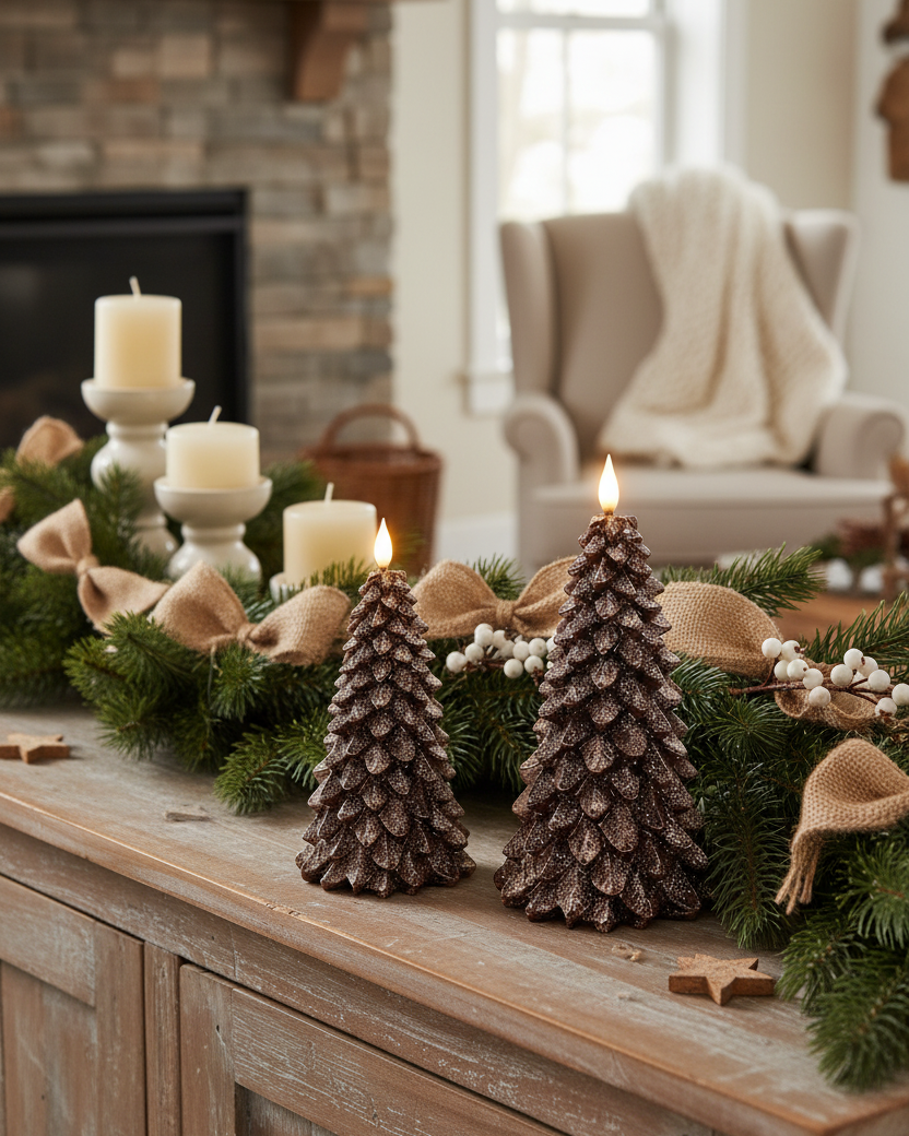 Bronze LED Christmas Tree Candle