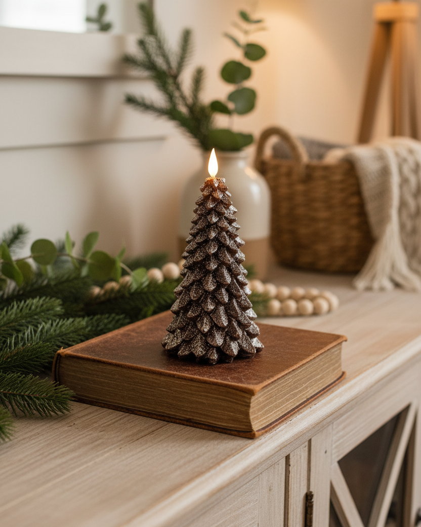 Bronze LED Christmas Tree Candle