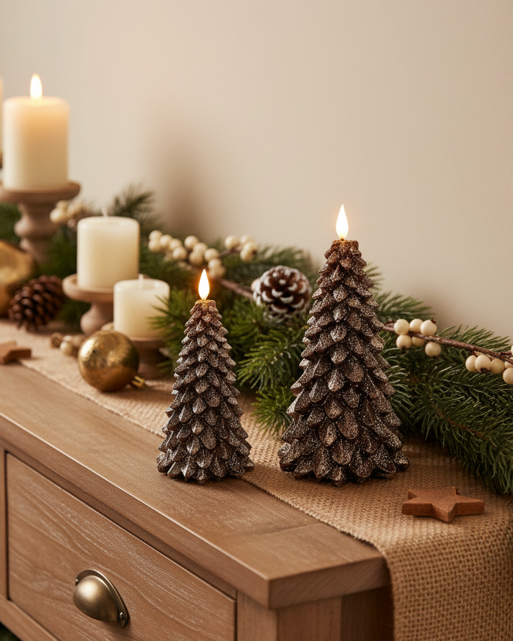 Bronze LED Christmas Tree Candle