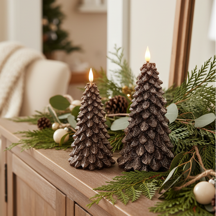 Bronze LED Christmas Tree Candle