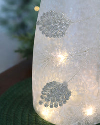 Frosted Glass Holiday Pinecone Lantern