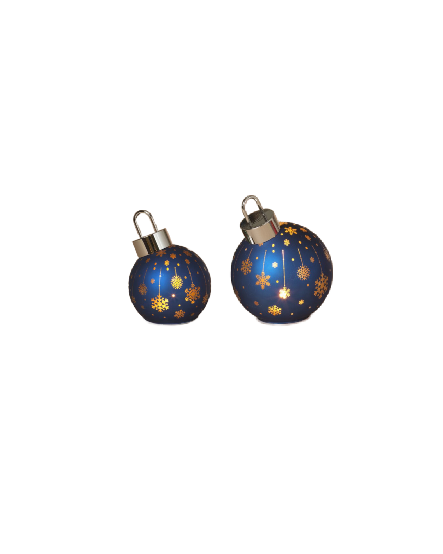 Light Up Laser Etched Glass Tabletop Ornament Navy