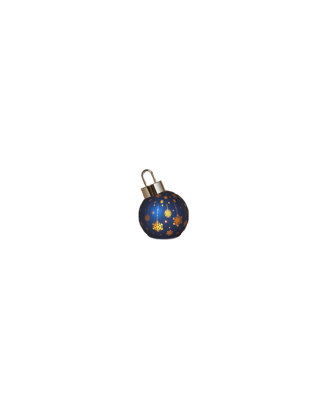 Light Up Laser Etched Glass Tabletop Ornament Navy