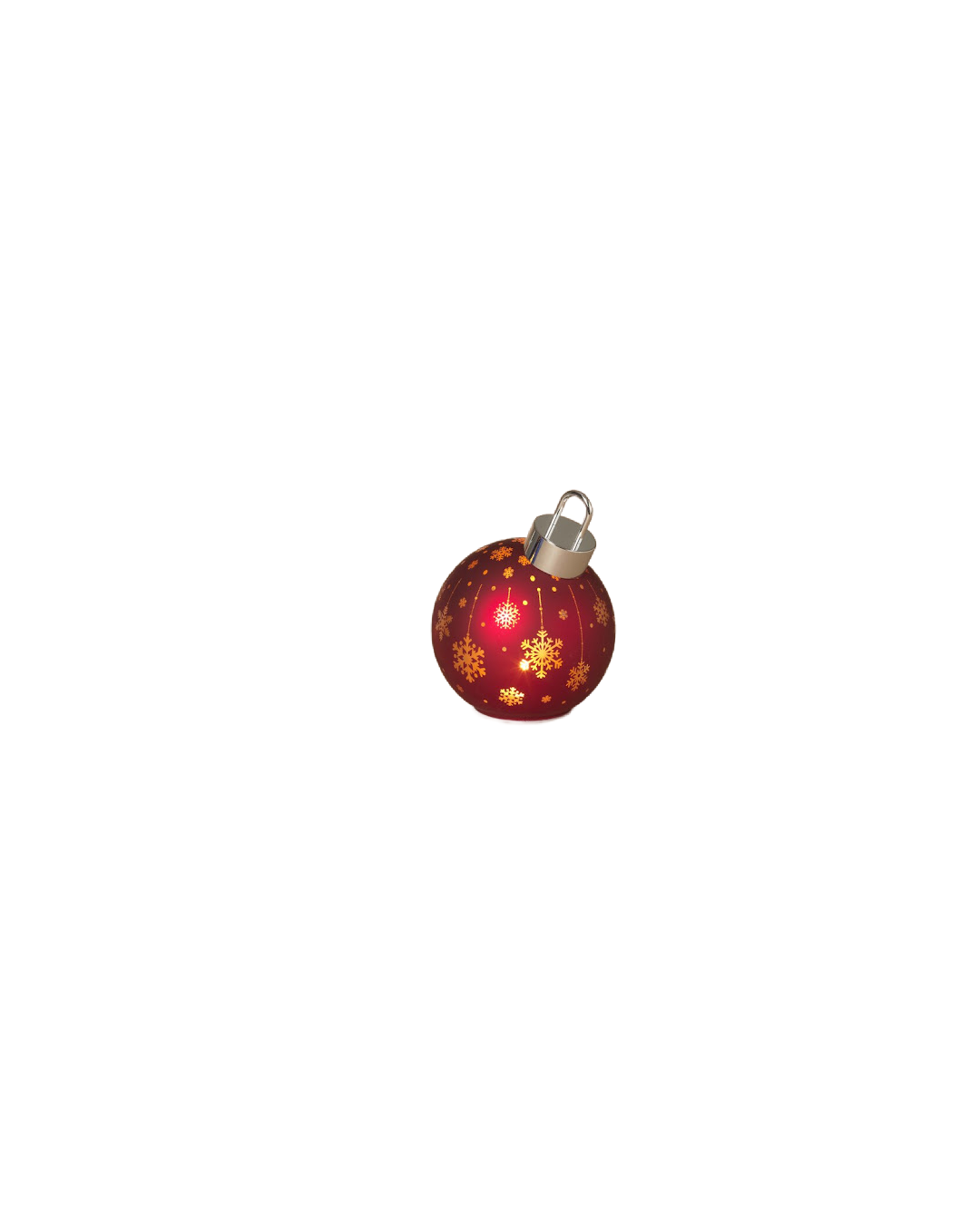 Light Up Laser Etched Glass Tabletop Ornament Red